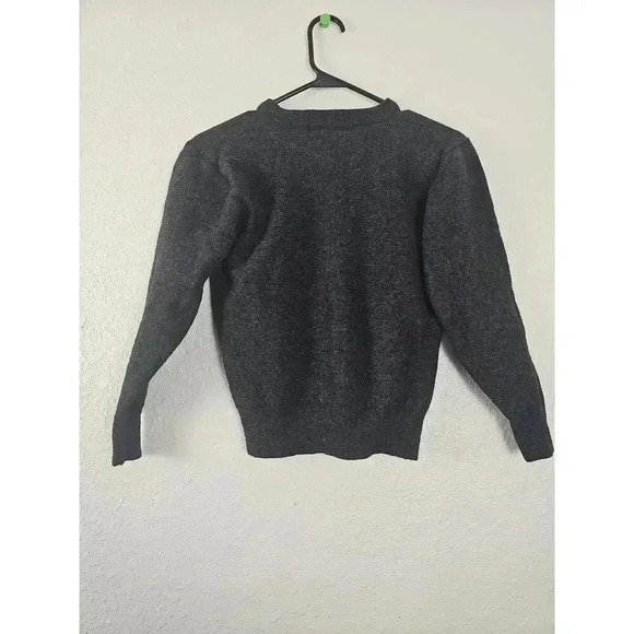 Lord And Taylor Gray Wool Sweater Long Sleeve V Neck Medium - Picture 3 of 7